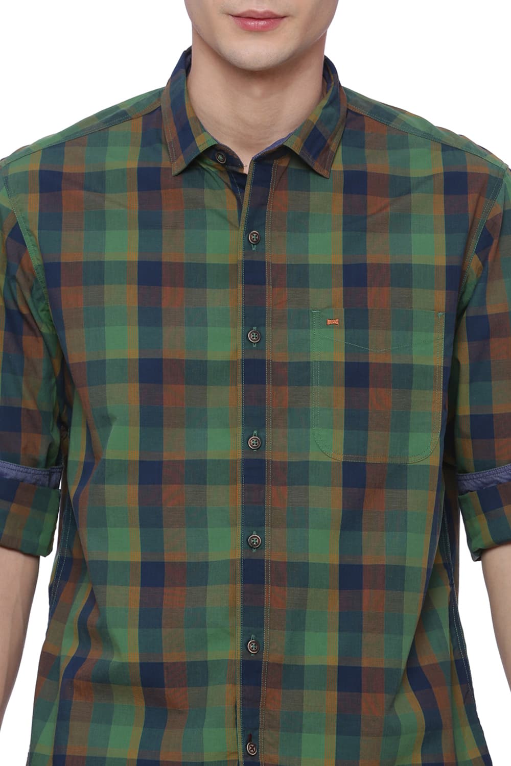 BASICS SLIM FIT CHECKS SHIRT