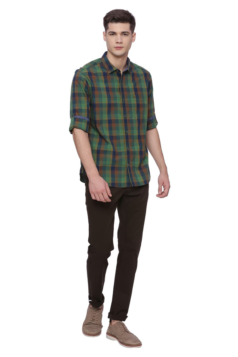 BASICS SLIM FIT CHECKS SHIRT