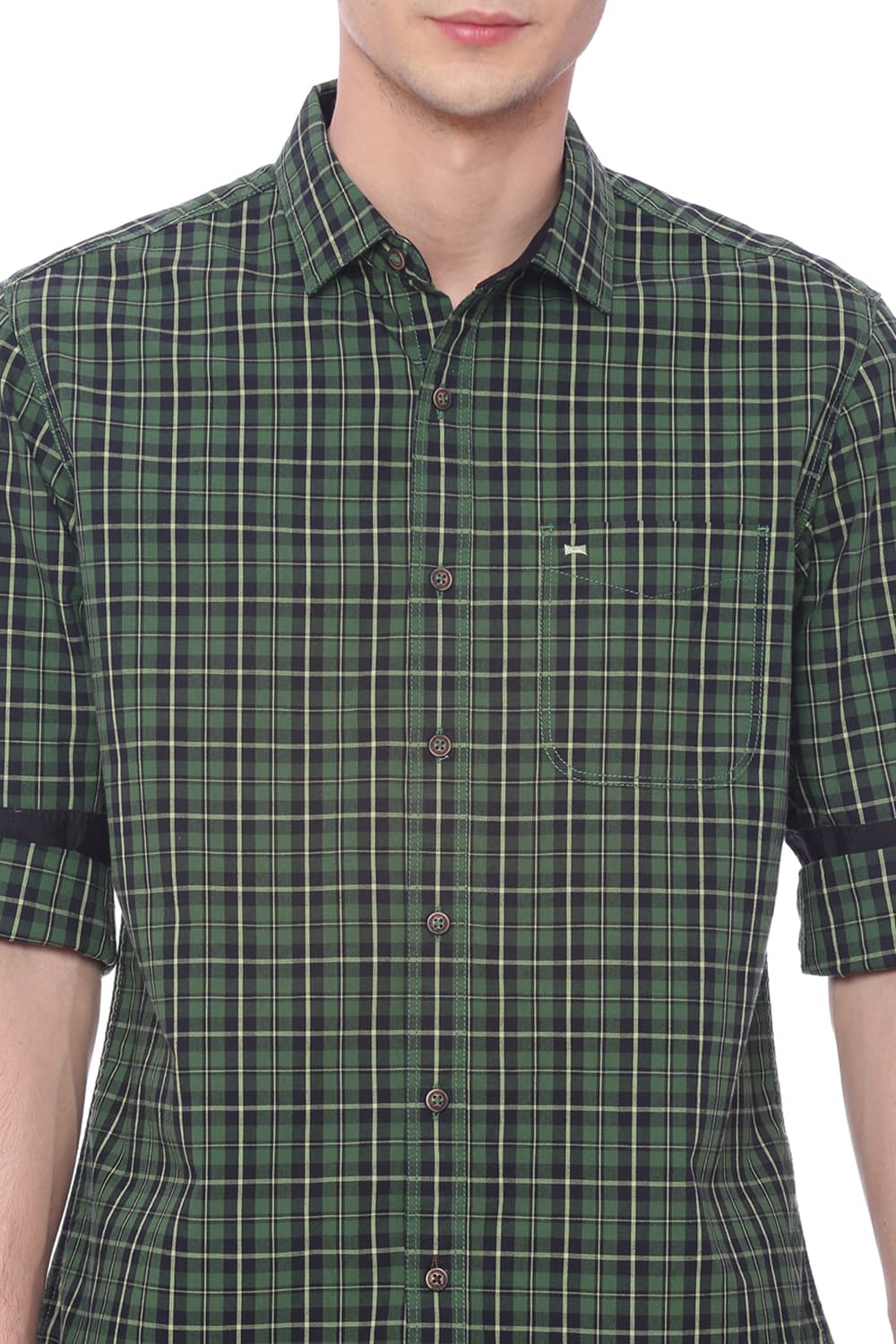 BASICS SLIM FIT CHECKS SHIRT