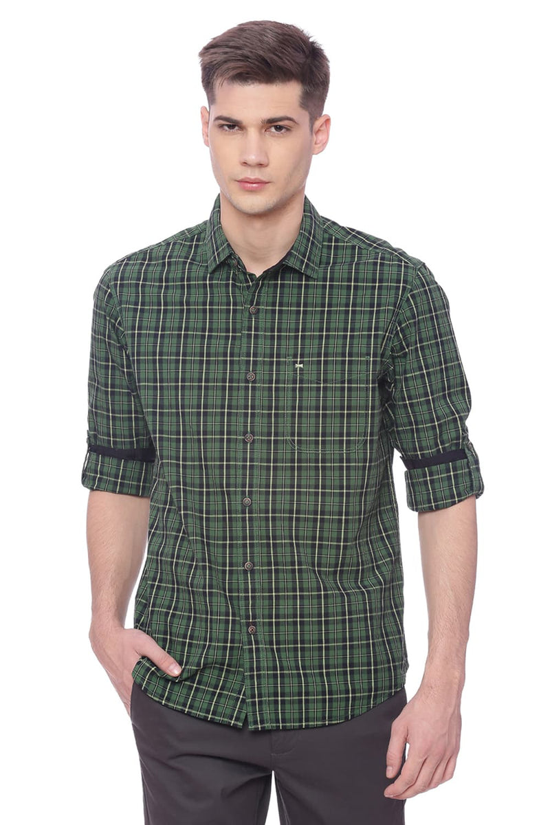 BASICS SLIM FIT CHECKS SHIRT