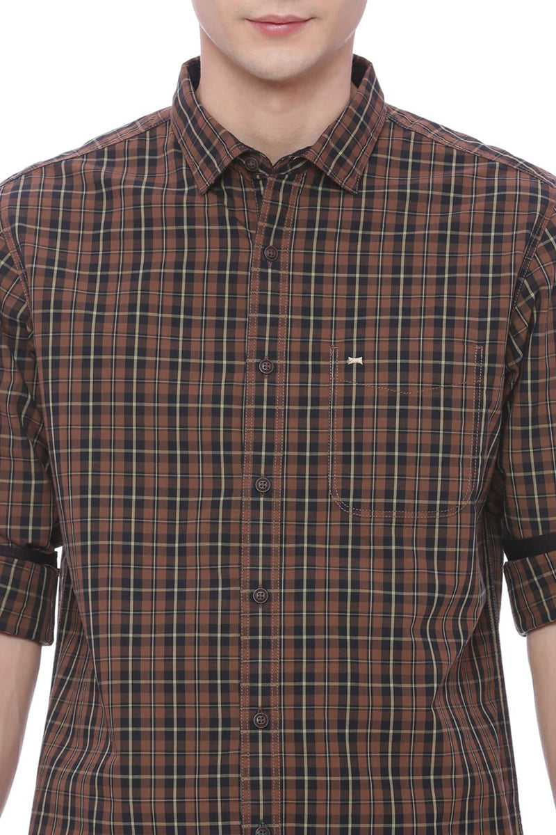 BASICS SLIM FIT CHECKS SHIRT