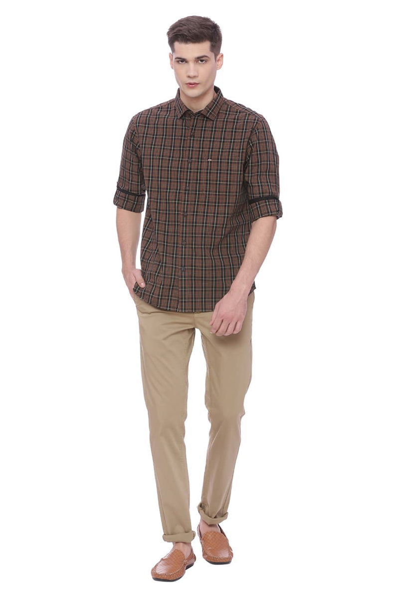 BASICS SLIM FIT CHECKS SHIRT