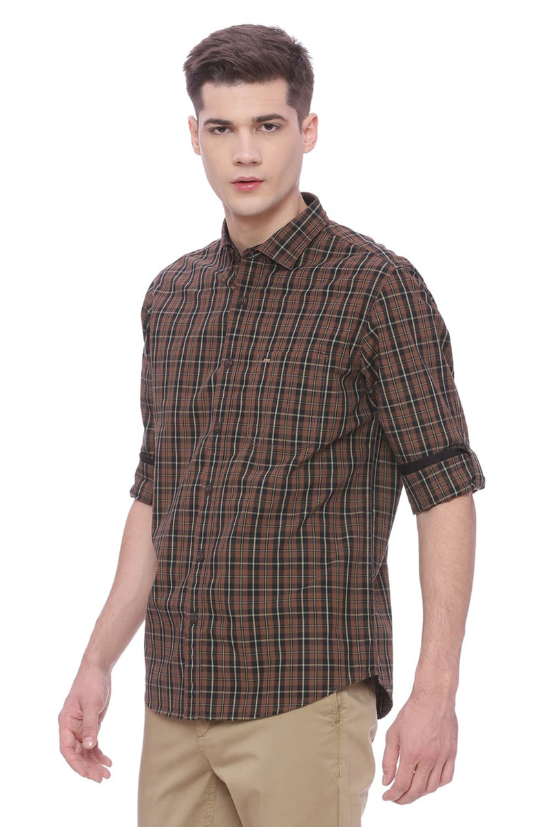 BASICS SLIM FIT CHECKS SHIRT