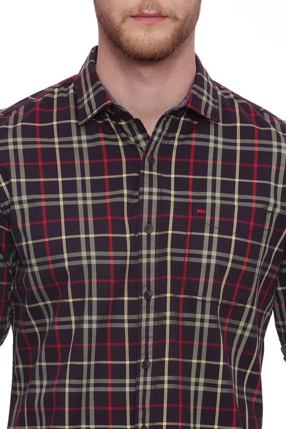 BASICS SLIM FIT CHECKS SHIRT