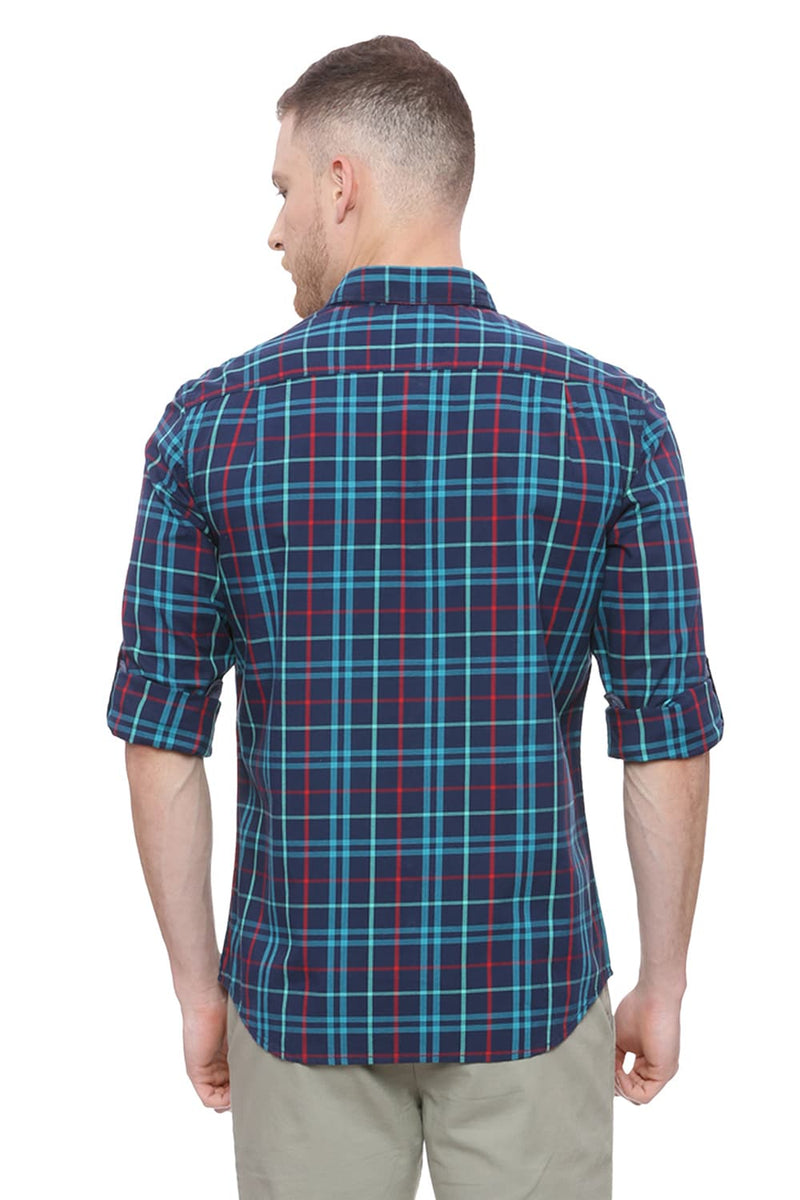 BASICS SLIM FIT CHECKS SHIRT