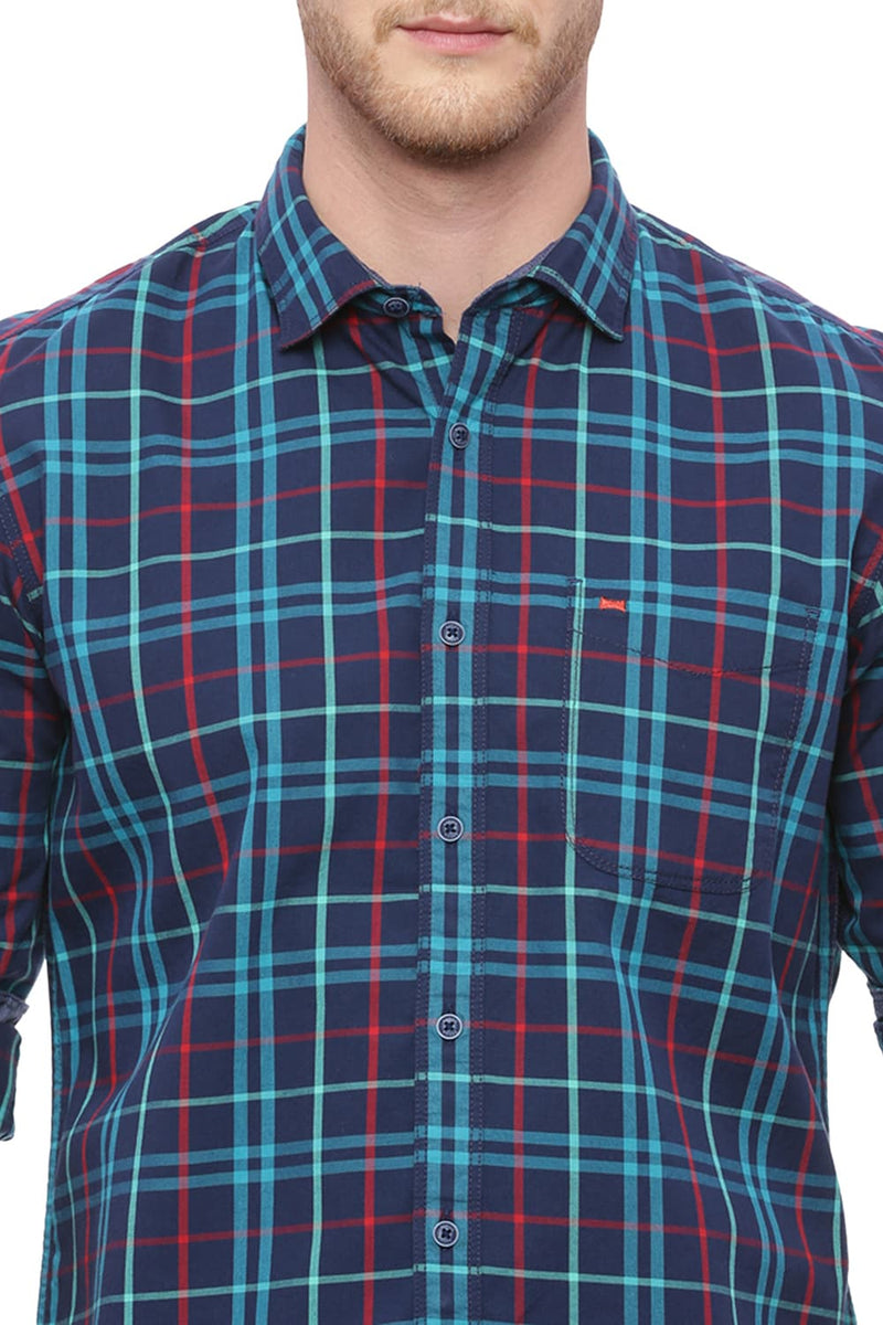 BASICS SLIM FIT CHECKS SHIRT