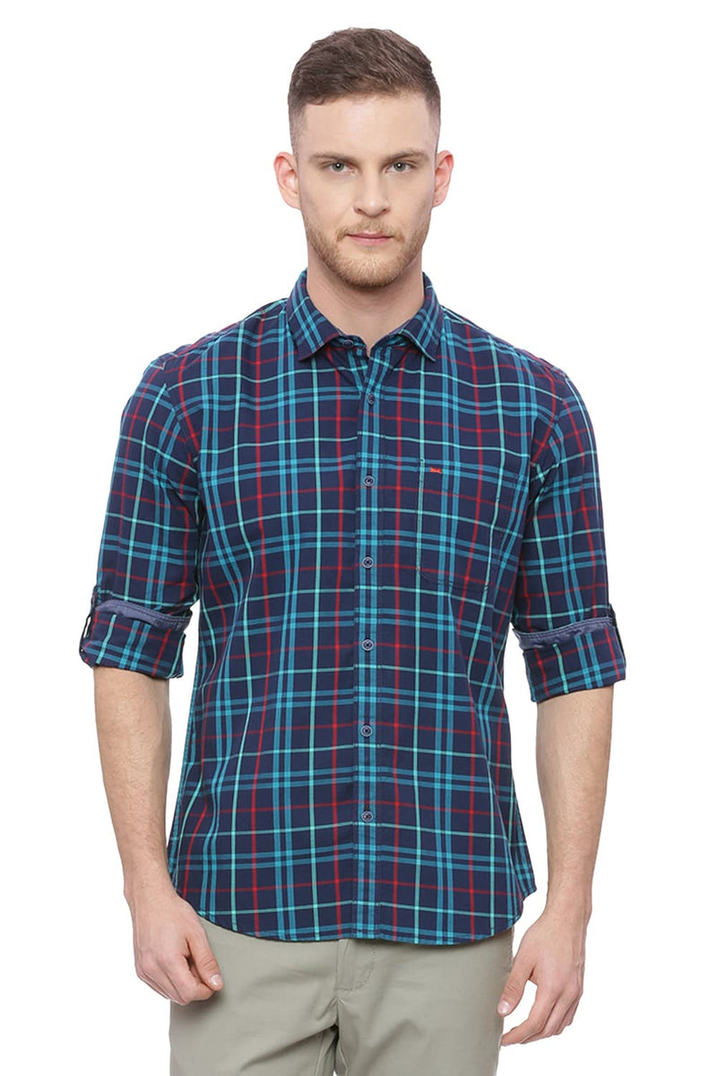 BASICS SLIM FIT CHECKS SHIRT