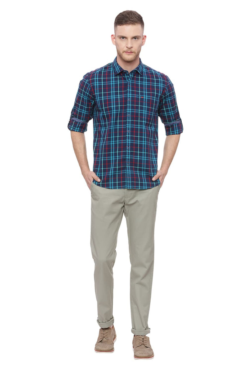 BASICS SLIM FIT CHECKS SHIRT