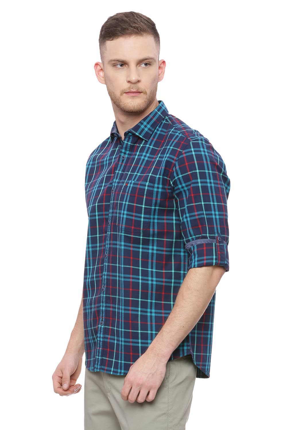 BASICS SLIM FIT CHECKS SHIRT