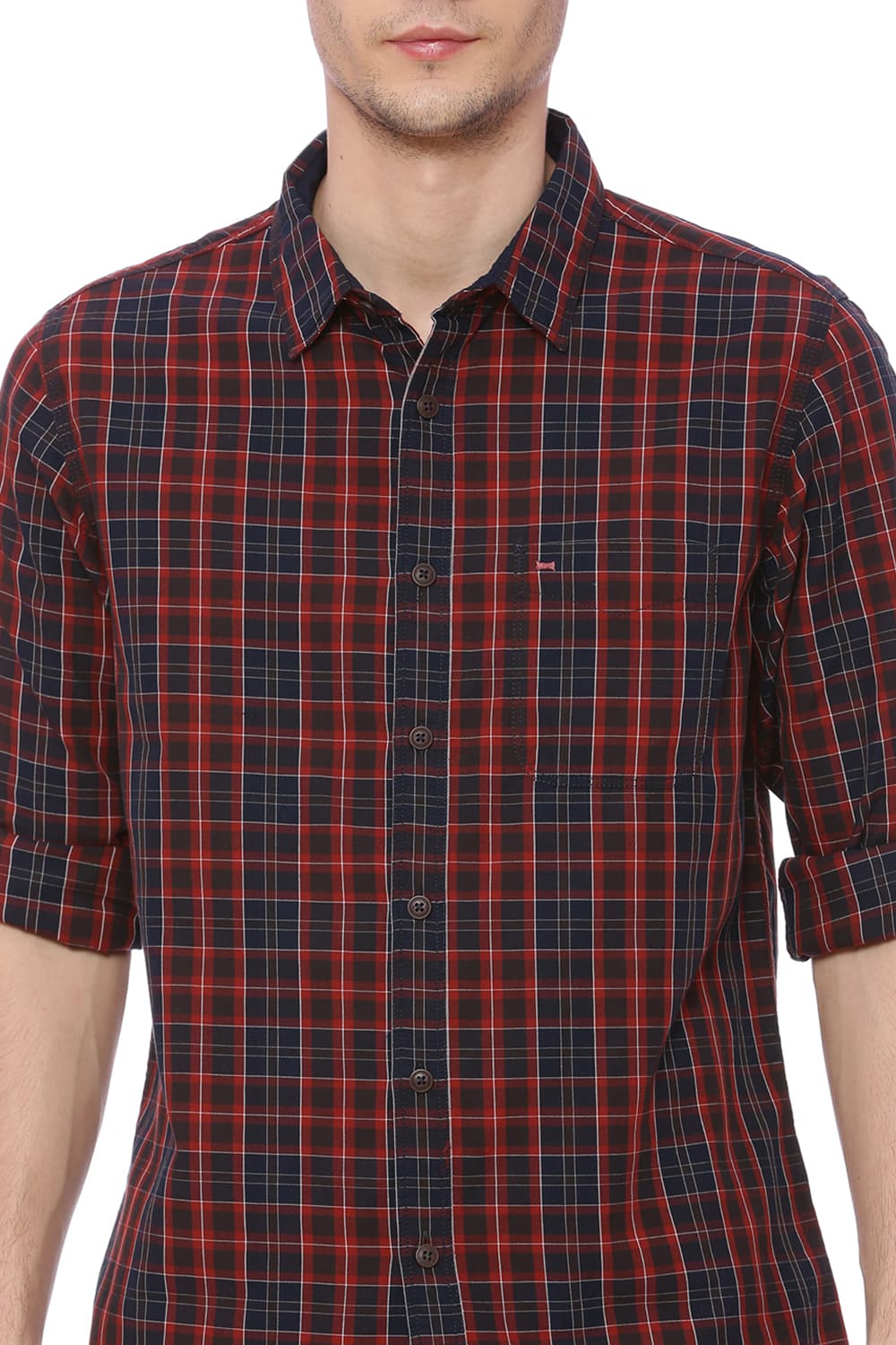 BASICS SLIM FIT CHECKS SHIRT