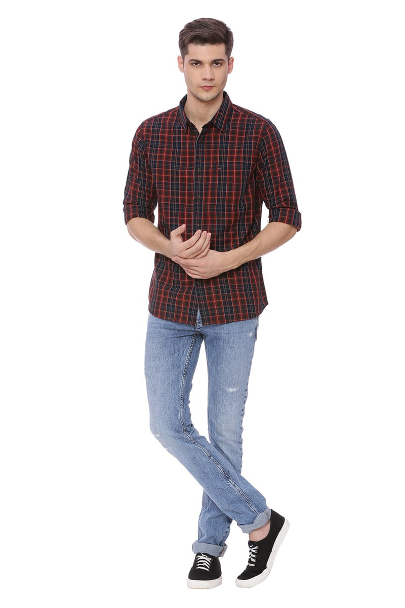 BASICS SLIM FIT CHECKS SHIRT