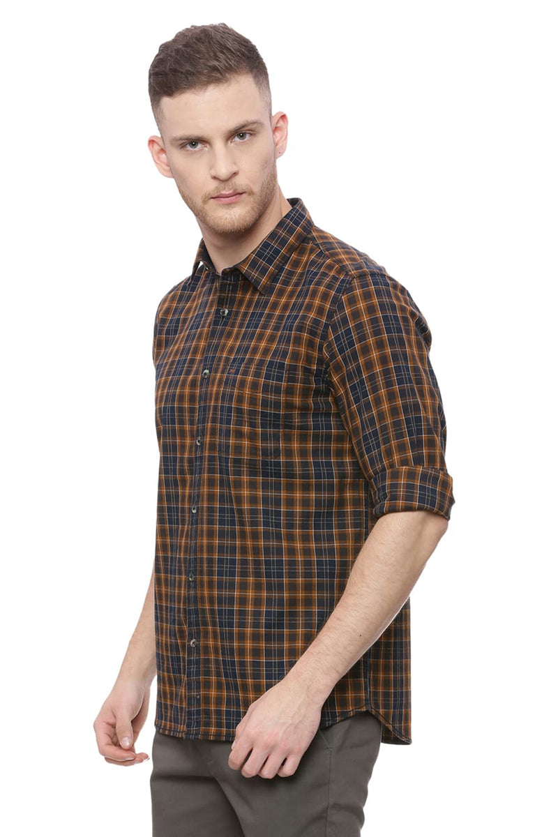 BASICS SLIM FIT CHECKS SHIRT