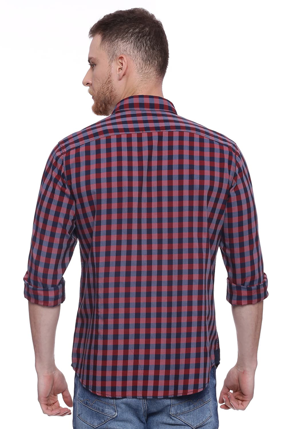 BASICS SLIM FIT CHECKS SHIRT