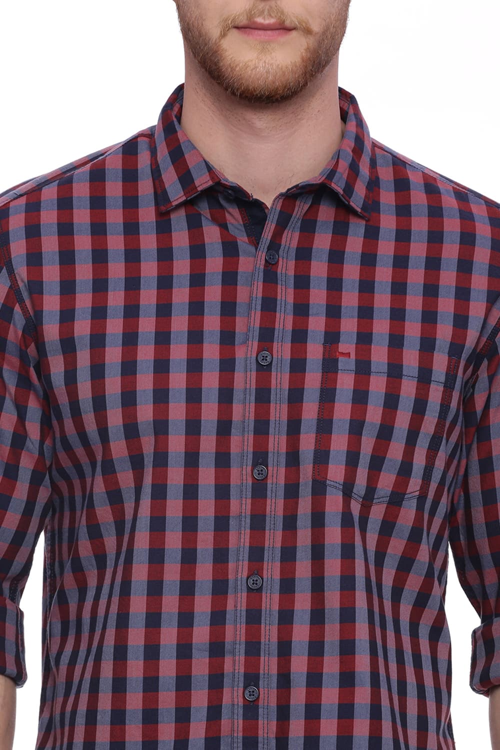 BASICS SLIM FIT CHECKS SHIRT