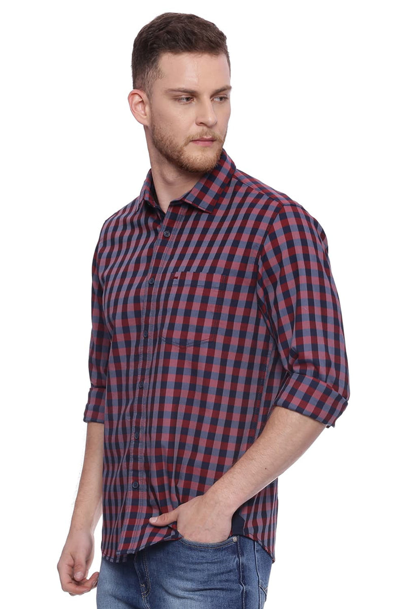 BASICS SLIM FIT CHECKS SHIRT