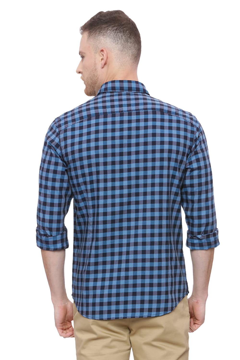 BASICS SLIM FIT CHECKS SHIRT