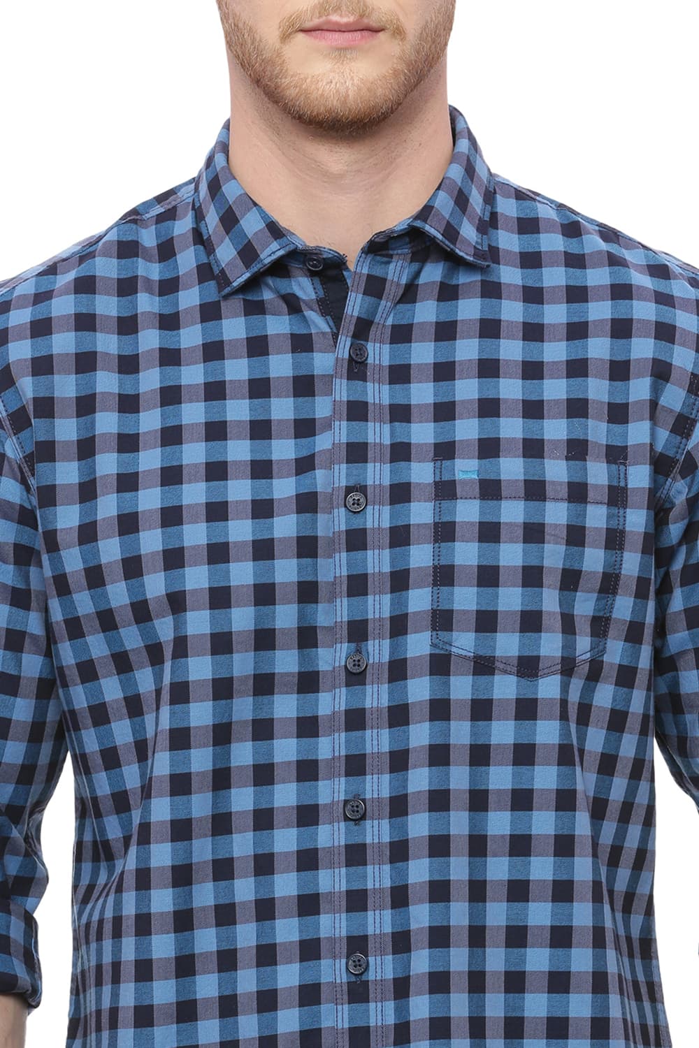 BASICS SLIM FIT CHECKS SHIRT