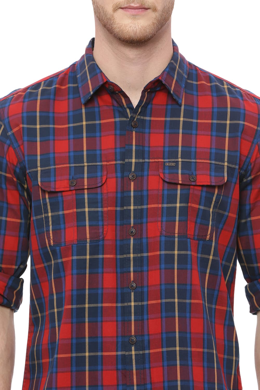 BASICS SLIM FIT CHECKS SHIRT