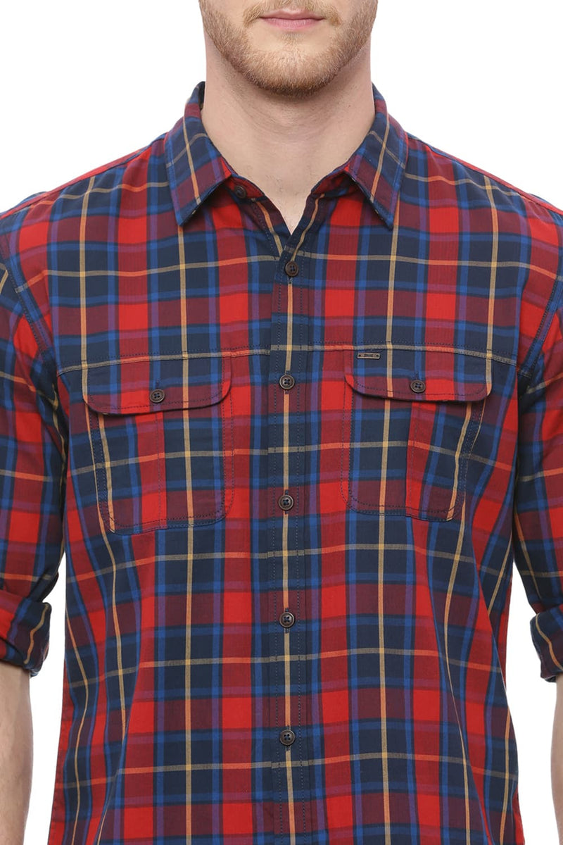 BASICS SLIM FIT CHECKS SHIRT