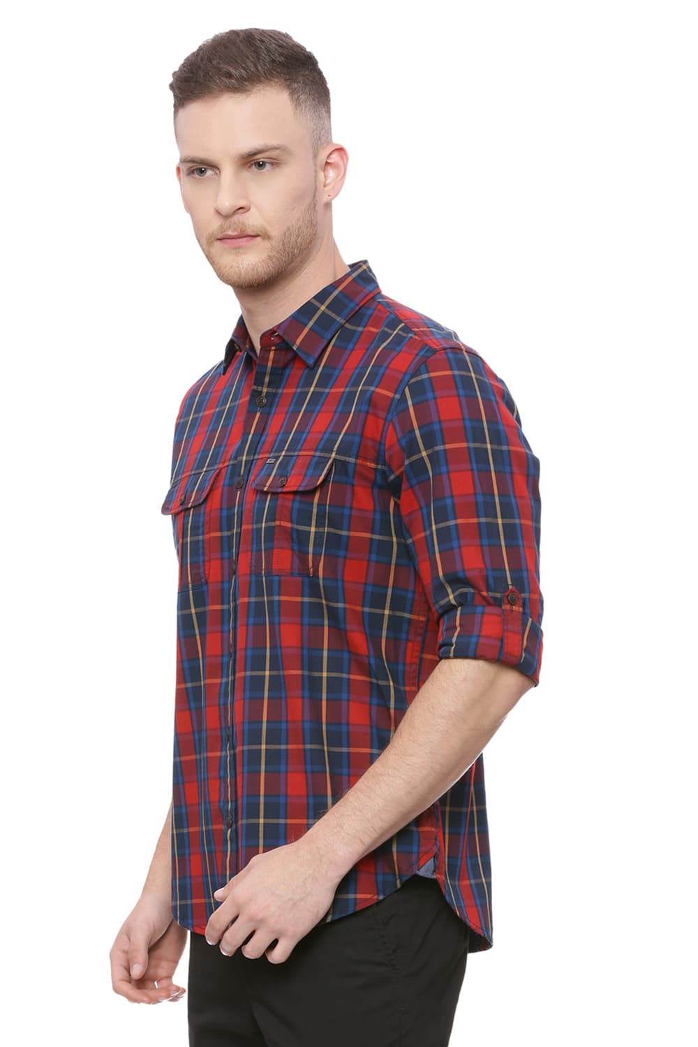 BASICS SLIM FIT CHECKS SHIRT