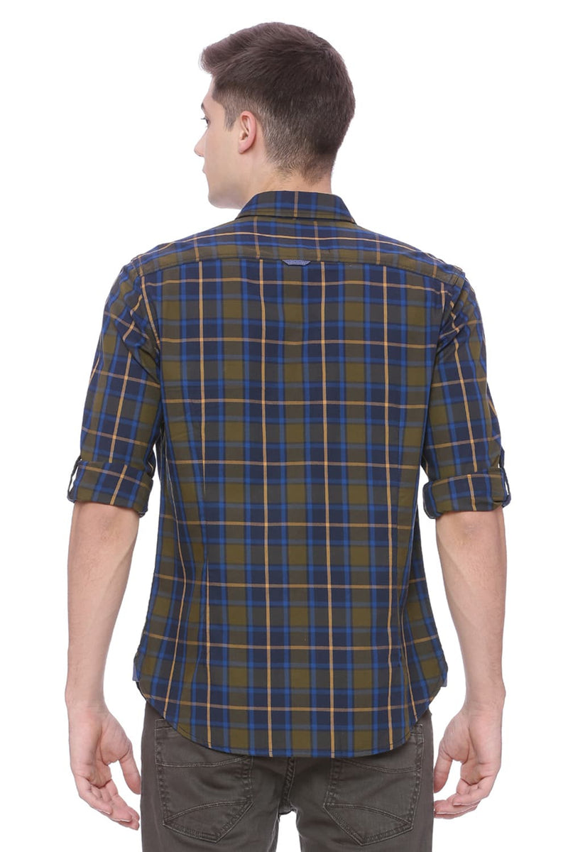 BASICS SLIM FIT CHECKS SHIRT