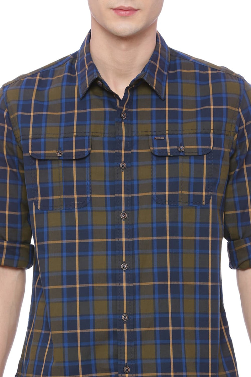 BASICS SLIM FIT CHECKS SHIRT