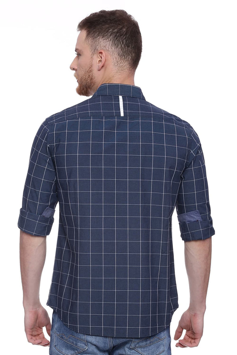 BASICS SLIM FIT CHECKS SHIRT