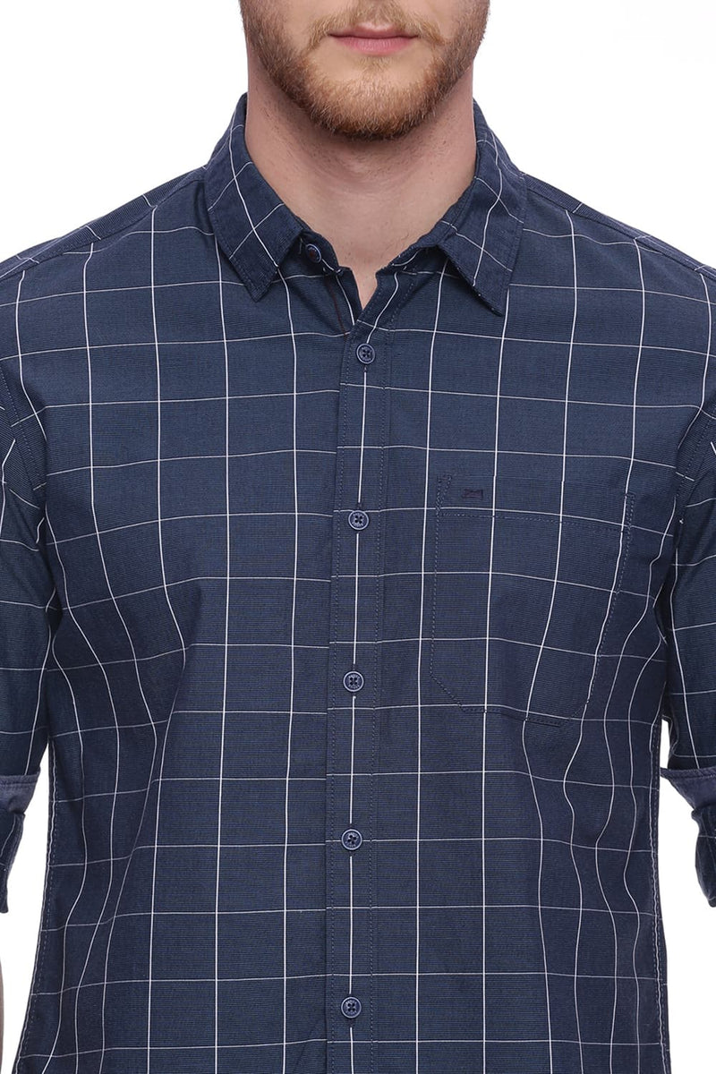 BASICS SLIM FIT CHECKS SHIRT