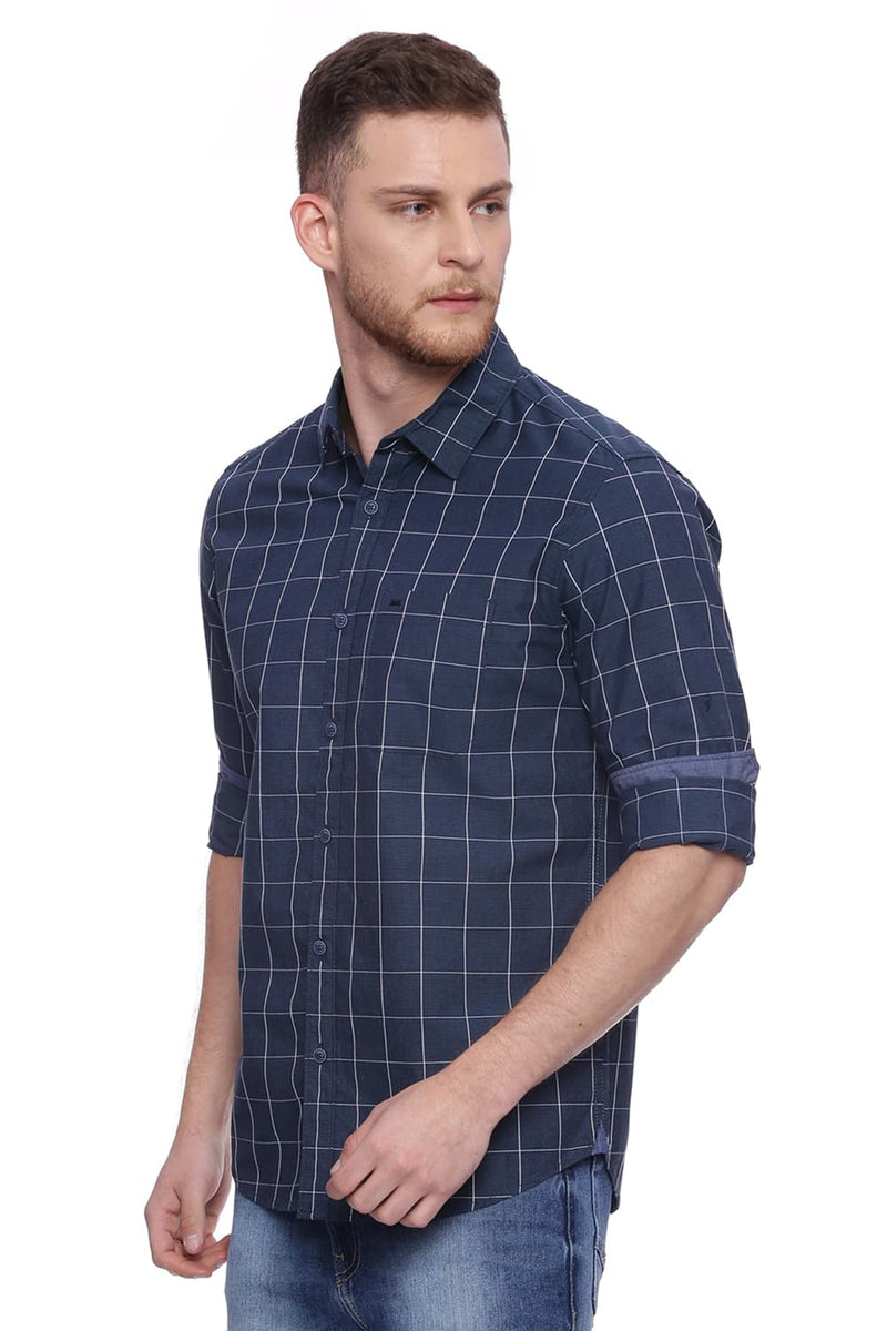 BASICS SLIM FIT CHECKS SHIRT