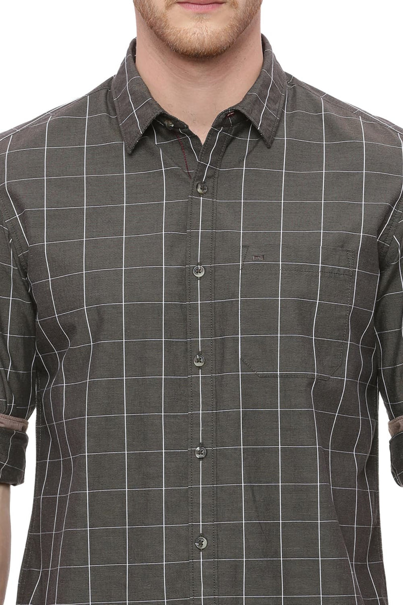 BASICS SLIM FIT CHECKS SHIRT