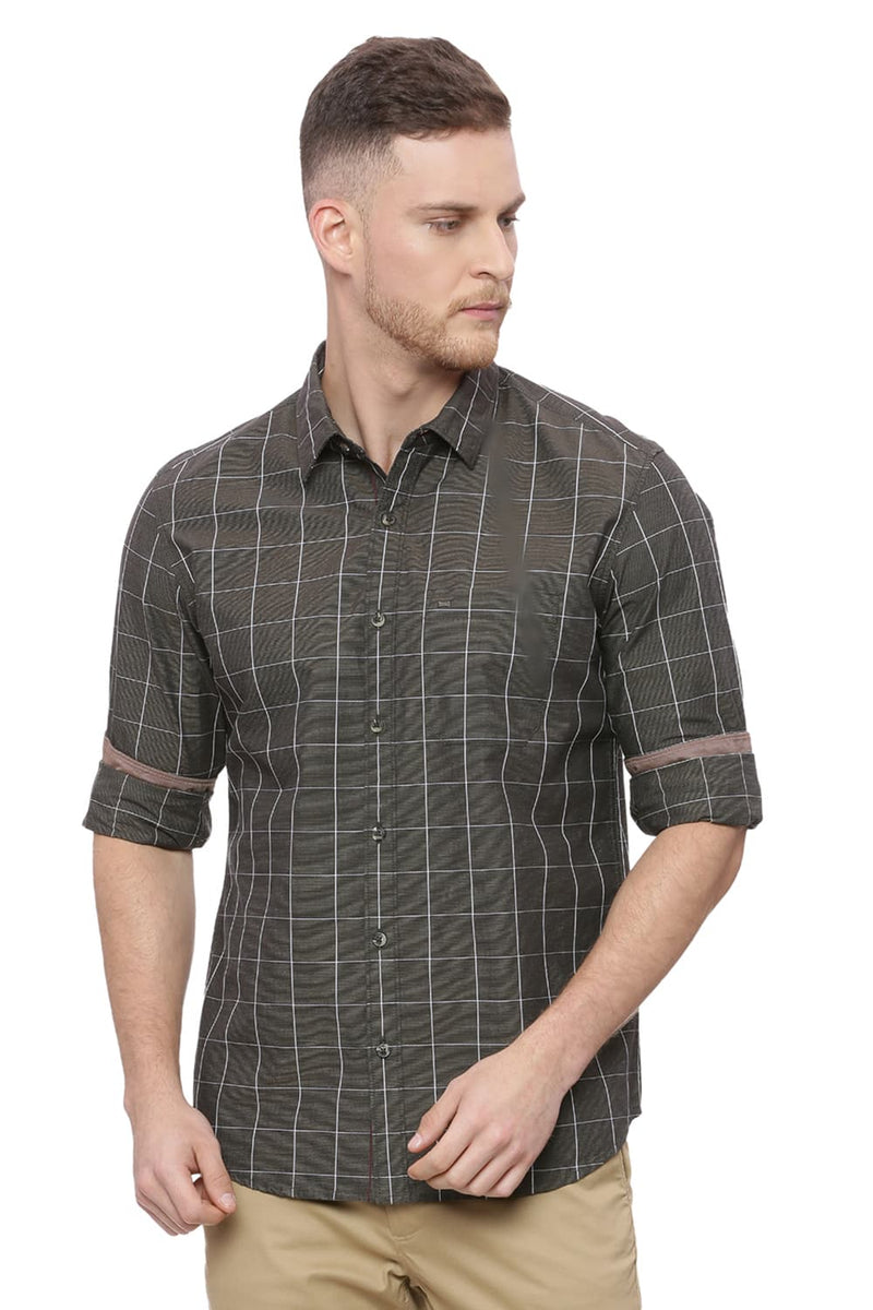 BASICS SLIM FIT CHECKS SHIRT