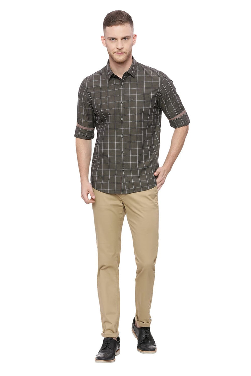 BASICS SLIM FIT CHECKS SHIRT