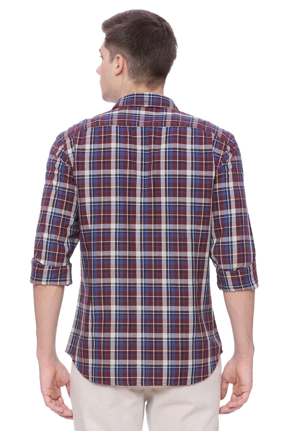 BASICS SLIM FIT CHECKS SHIRT