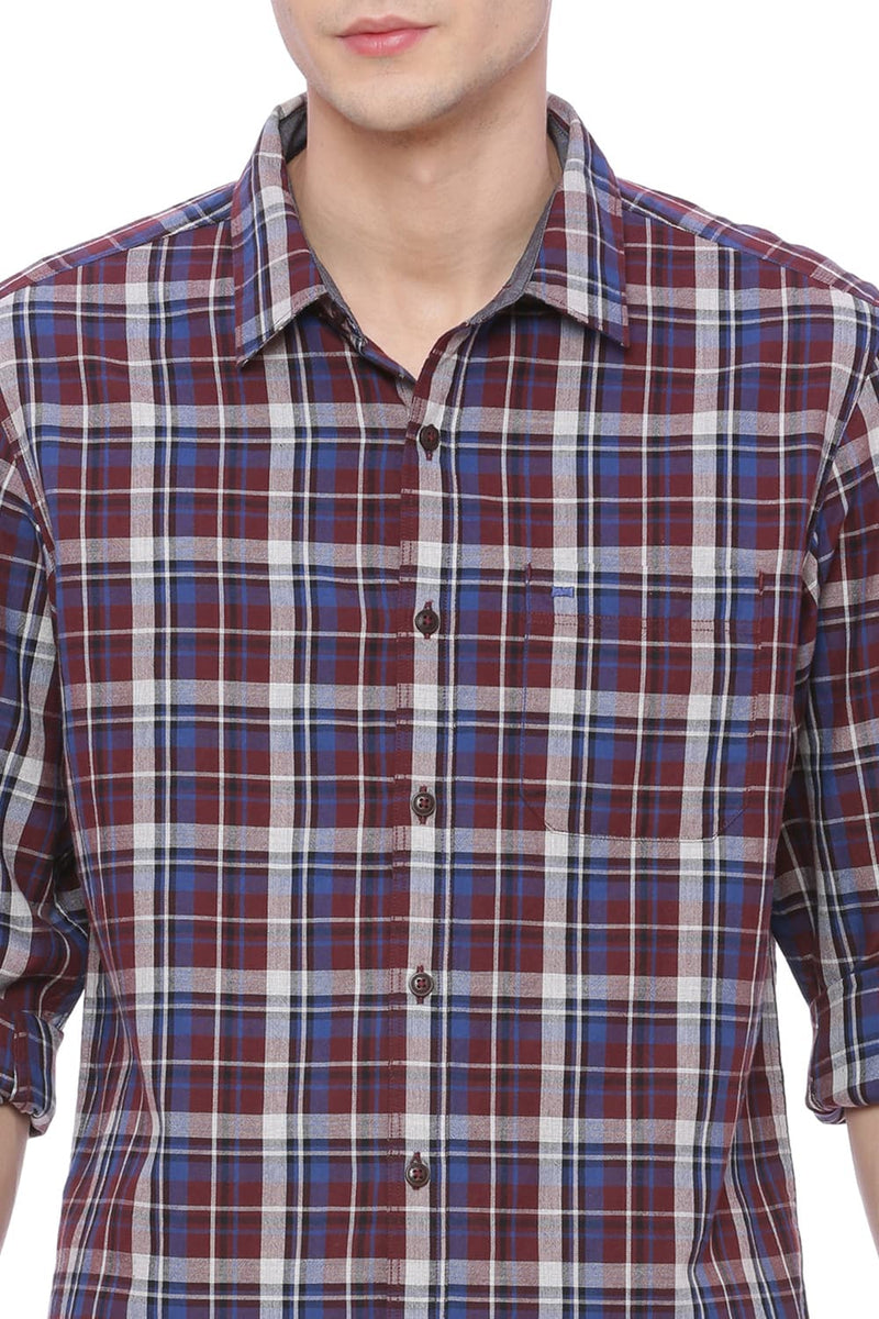 BASICS SLIM FIT CHECKS SHIRT