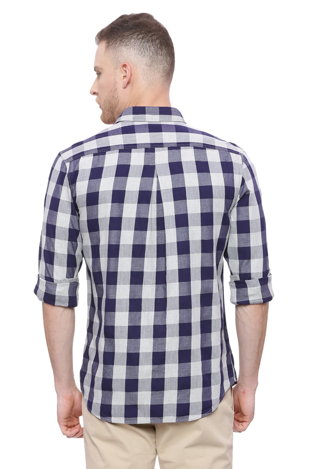 BASICS SLIM FIT CHECKS SHIRT