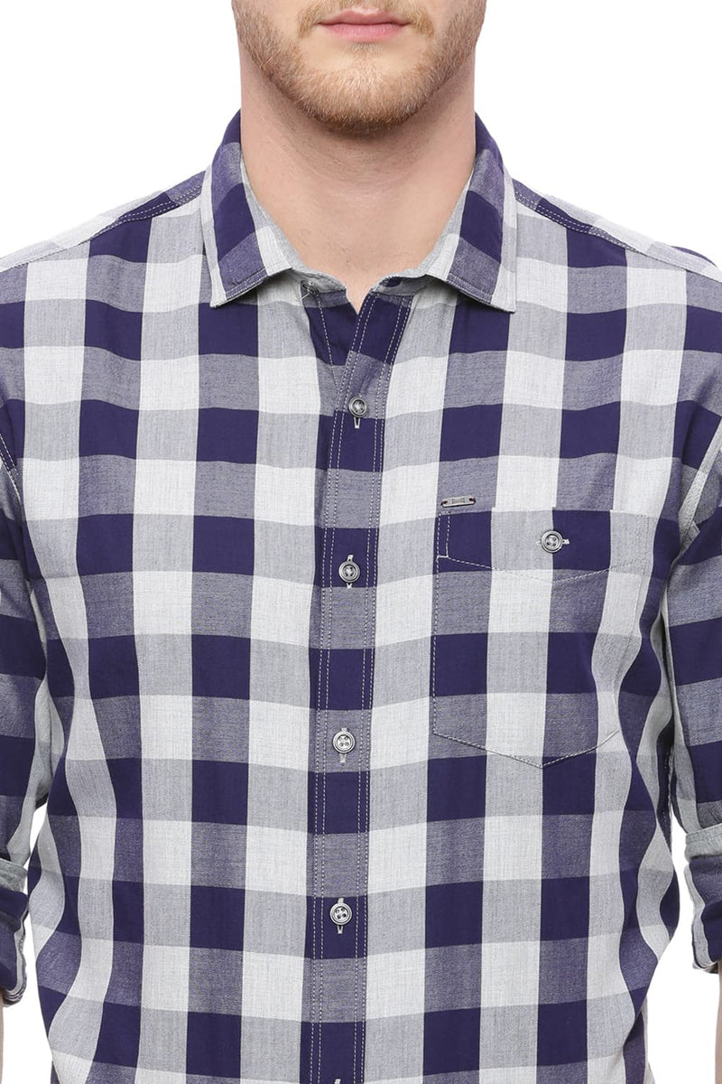 BASICS SLIM FIT CHECKS SHIRT