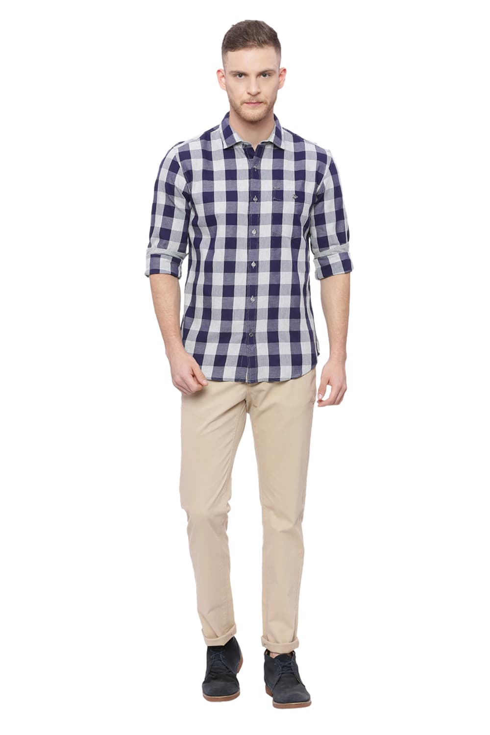 BASICS SLIM FIT CHECKS SHIRT