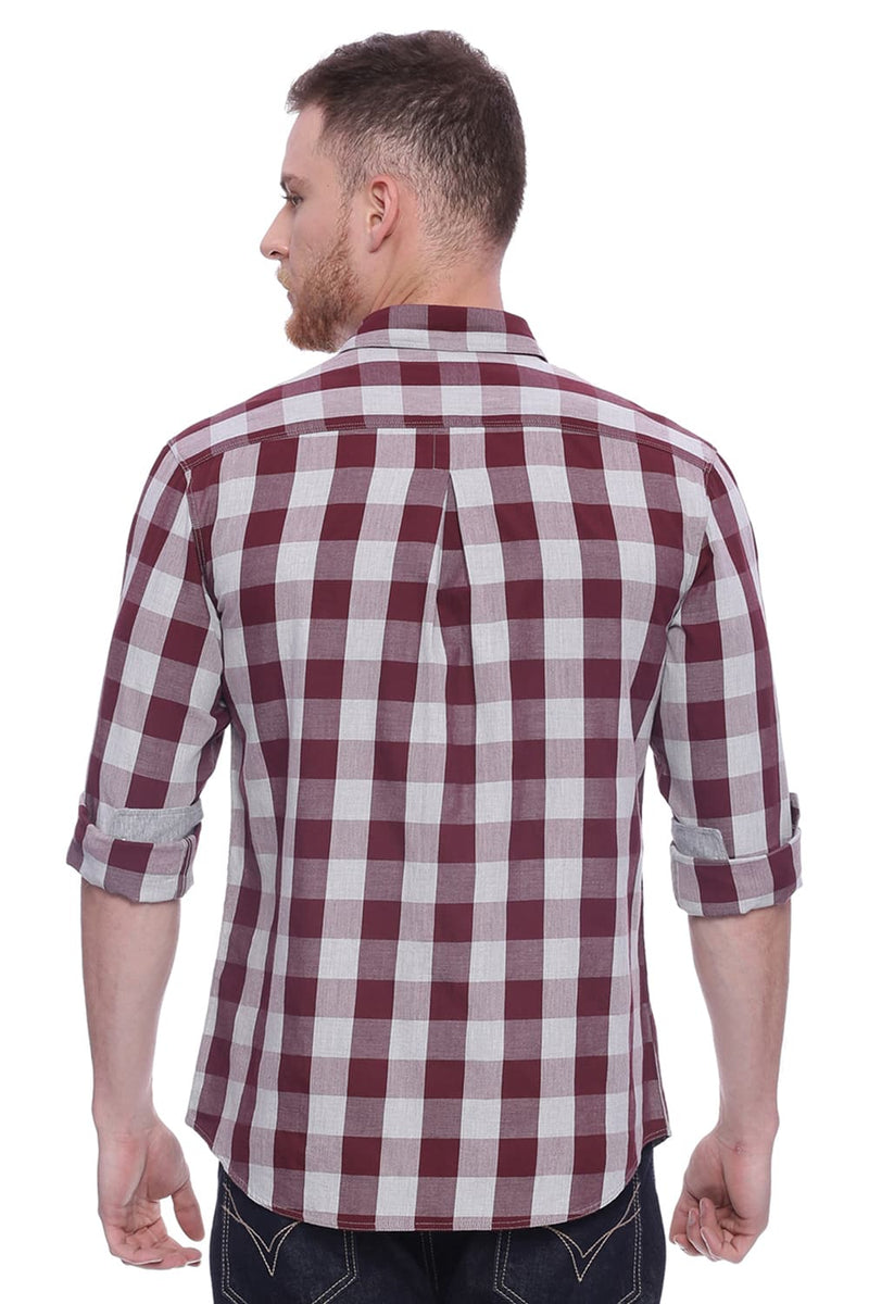 BASICS SLIM FIT CHECKS SHIRT