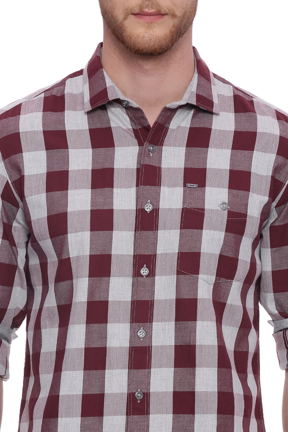 BASICS SLIM FIT CHECKS SHIRT