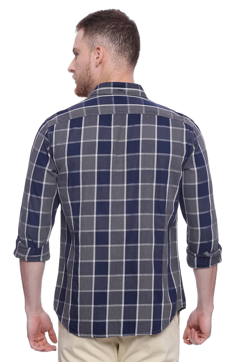 BASICS SLIM FIT CHECKS SHIRT