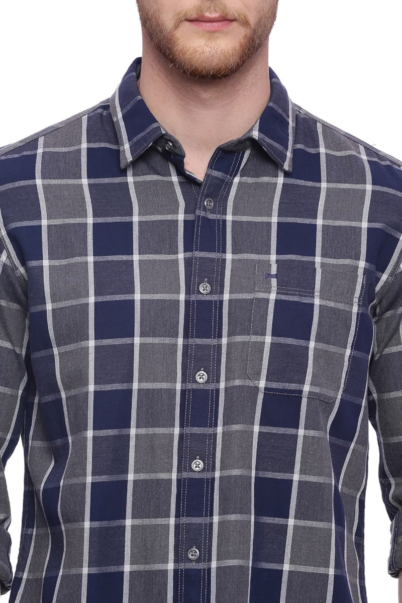 BASICS SLIM FIT CHECKS SHIRT