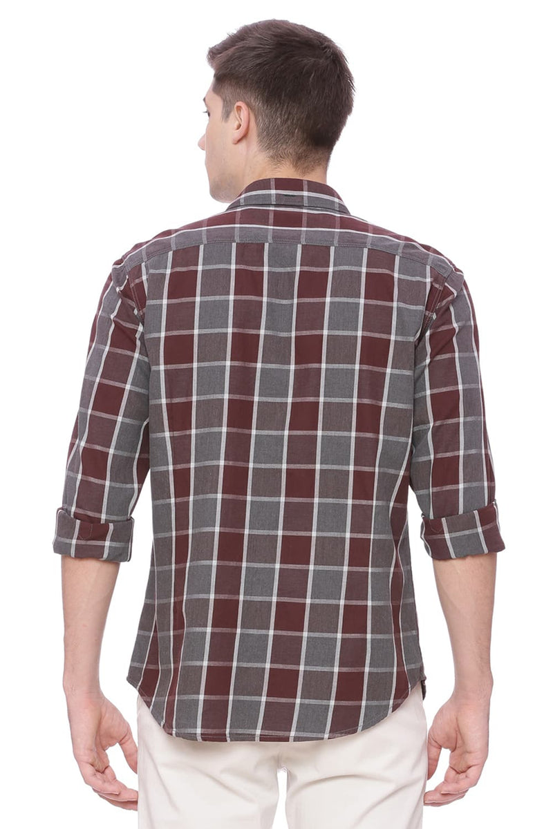 BASICS SLIM FIT CHECKS SHIRT