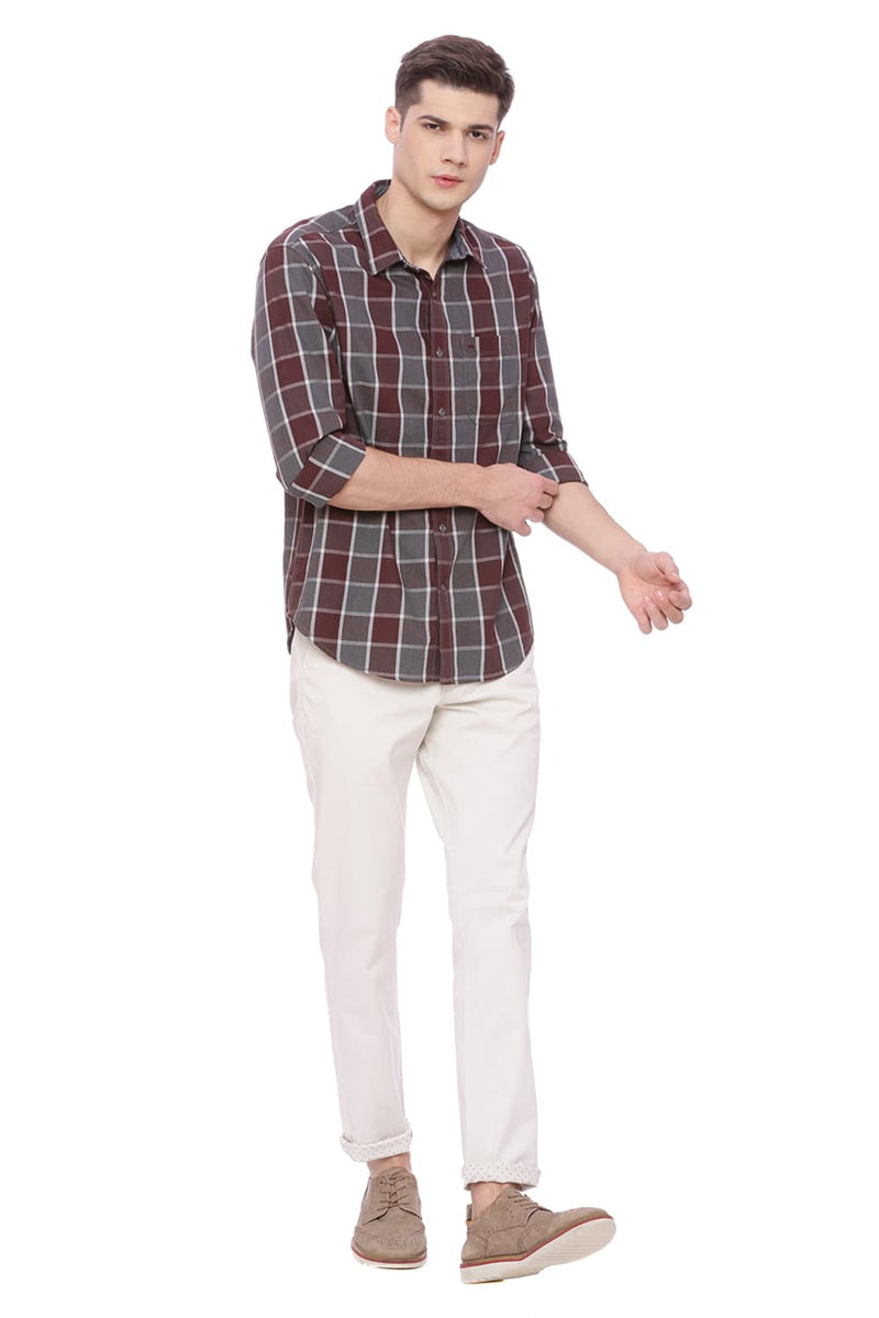 BASICS SLIM FIT CHECKS SHIRT