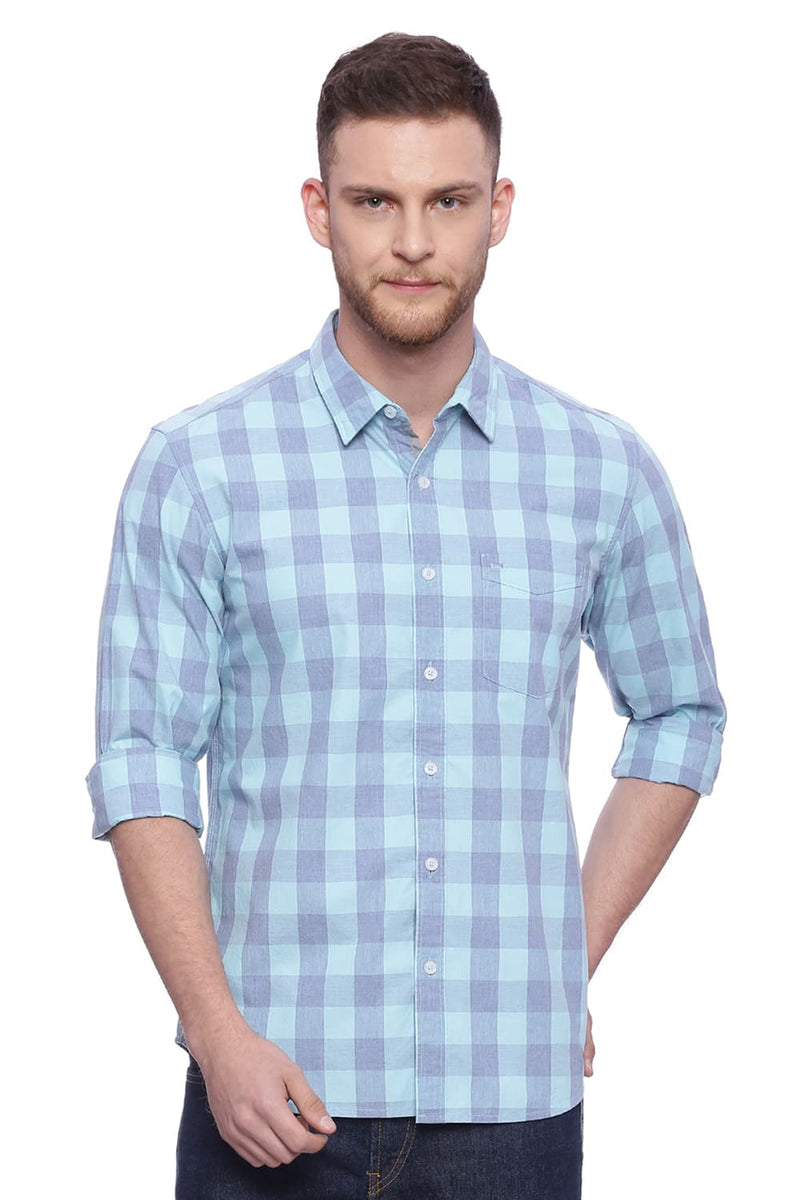 BASICS SLIM FIT CHECKS SHIRT