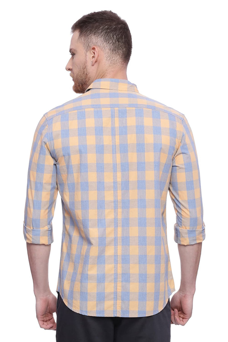 BASICS SLIM FIT CHECKS SHIRT