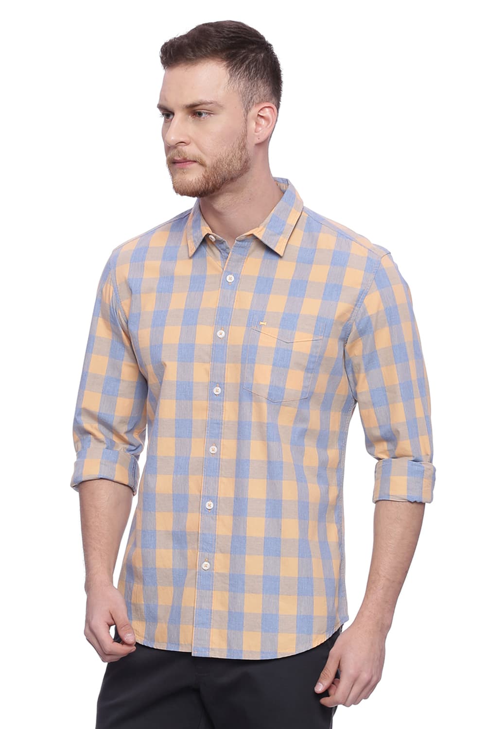 BASICS SLIM FIT CHECKS SHIRT