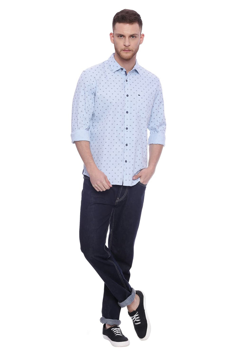 BASICS SLIM FIT PRINTED SHIRT