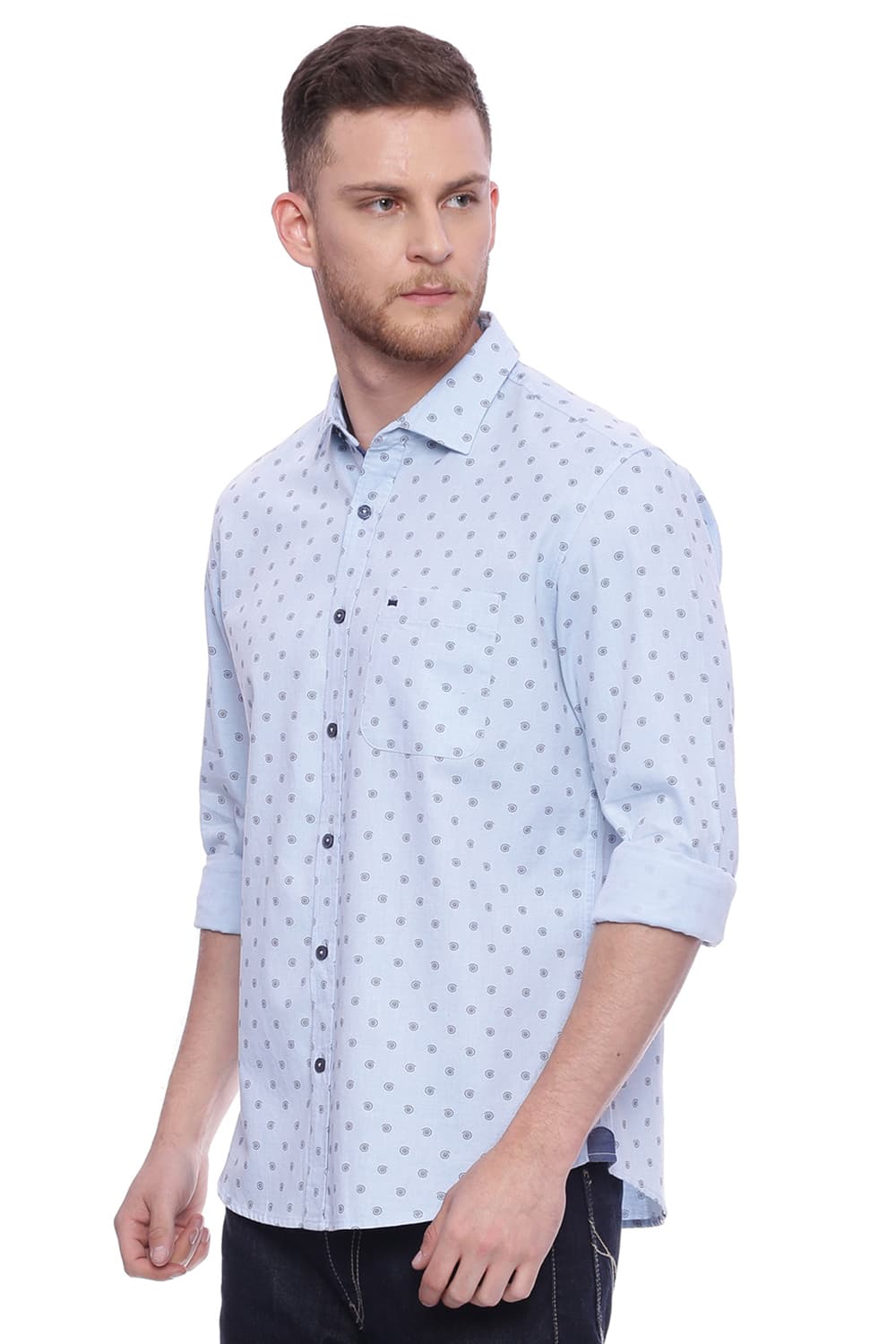 BASICS SLIM FIT PRINTED SHIRT