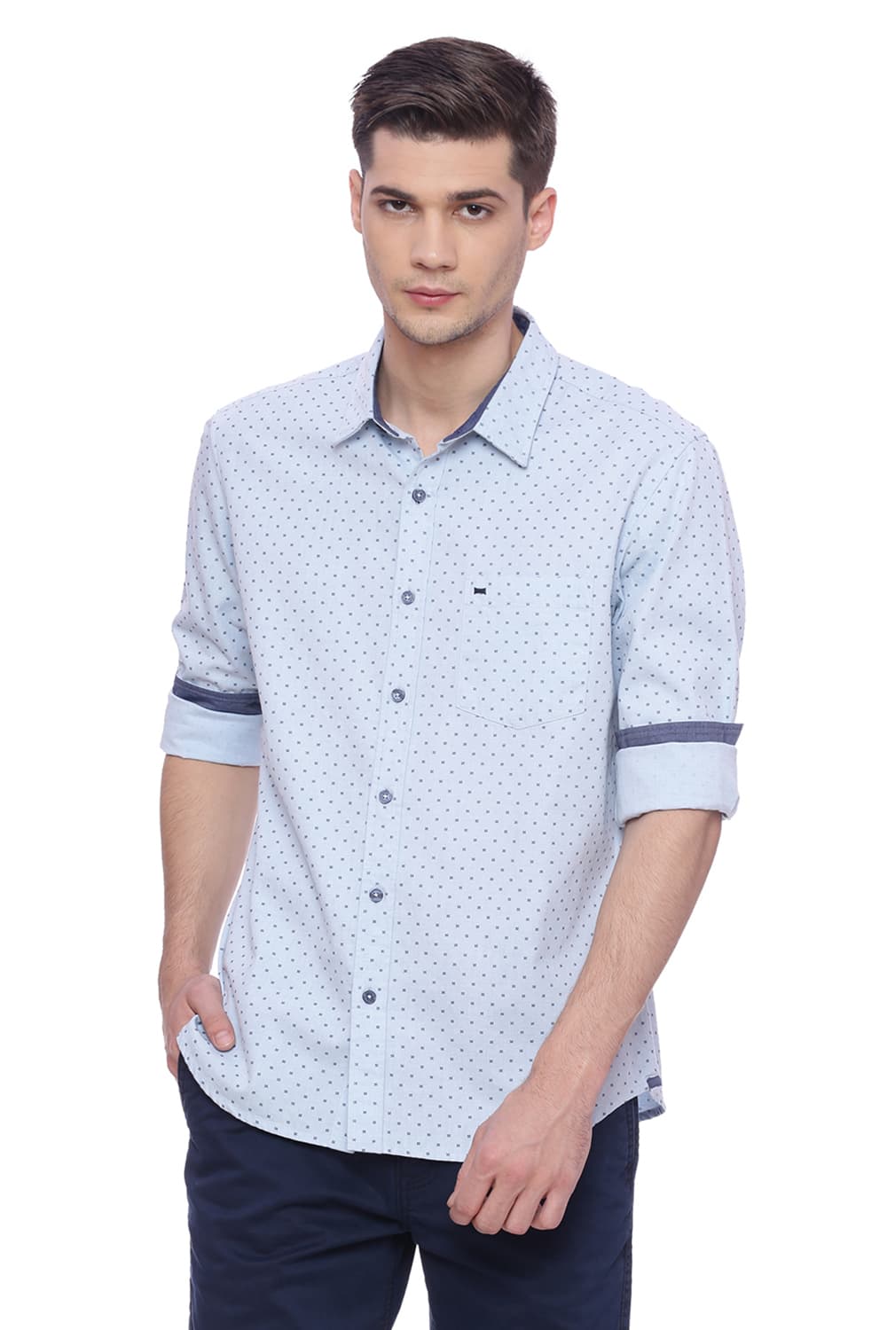 BASICS SLIM FIT PRINTED SHIRT