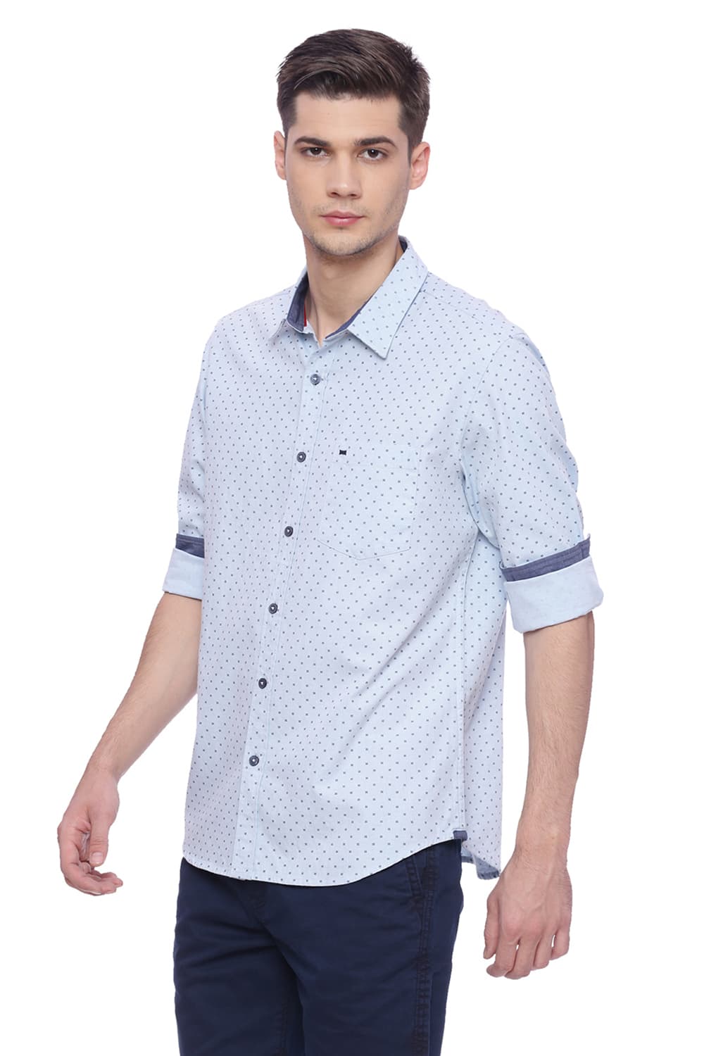 BASICS SLIM FIT PRINTED SHIRT